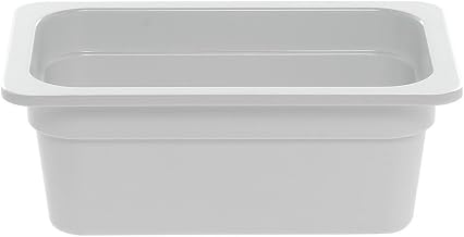 HUBERT 1/4 Size Cold Food Pan White Melamine - 6 3/8"L x 10 7/8"W x 4"H