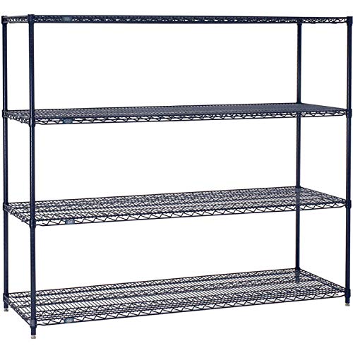 5 Tier Wire Shelving Starter Unit by Nexel – 5, Blue Epoxy, Model 24608N5