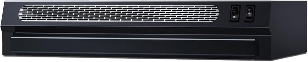 Summit Appliance Summit 20” Range Hood Recirculating, Retractable, Black- HRTX20B Made in the USA