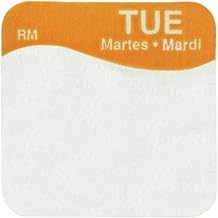 Daymark Tuesday Labels White/Yellow Tri-Lingual Write-in Day Labels - 1"L x 1"H 1000 Per Roll