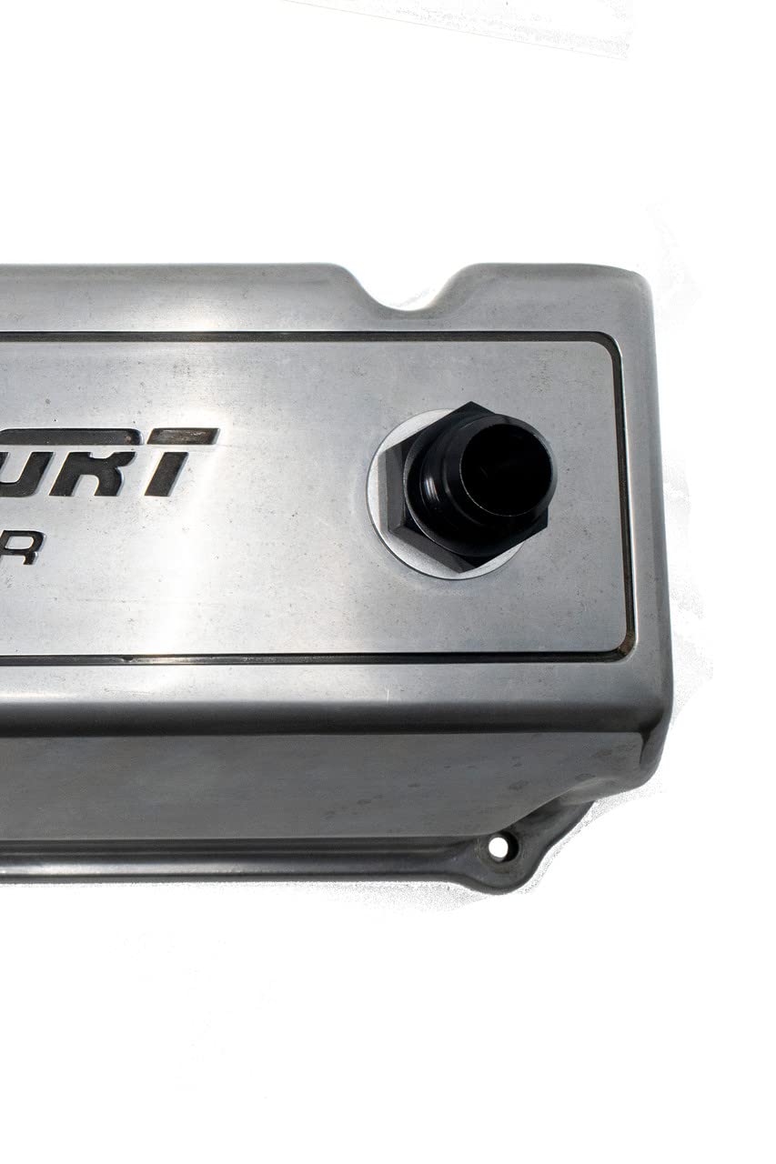9832122 Valve Cover Vent Fitting -12an Bl by Red Horse Performance – Metal, Black, Model 9832-12-2