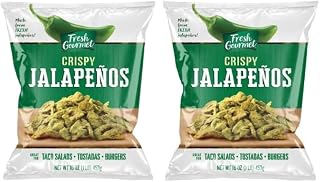 Fresh Gourmet Crispy Lightly Salted Jalapenos Low Carb |Crunchy Snack and Salad Topper 16 Ounce (Pack of 2)
