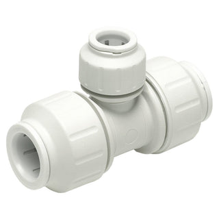 PEM0228W John Guest Union Tee - 28mm – 28mm, Plastic, White