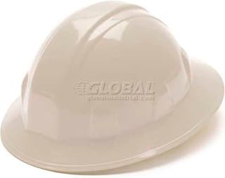 White Hard Hat 6 Pt. Full Brim Ratchet Suspension ANS1 Z89.1 Pyramex12 Pack