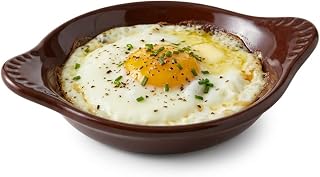 Tuxton China DMN-0902 Shirred Egg, 9 oz., 7-3/4" x 6-1/8" x 1" H, Round, Microwave and Dishwasher Safe, Oven Proof, Fully Vitrified, Ceramic, DuraTux, Mahogany, Pack of 12