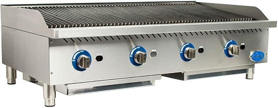 Globe Food Equip Countertop 48" Cast Iron Radiant Gas Charbroiler