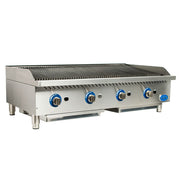 Food Equipment Countertop 48" S/S Radiant Gas Charbroiler by Globe – Stainless Steel, Model GCB48G-SR