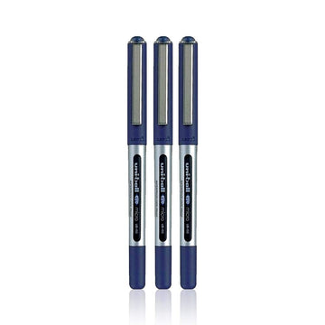Eye Micro UB-150 Fine Rollerball Pen - Blue by Uni-Ball – 3pack, Stainless Steel, Blue, Pack of 3, Model 153486287