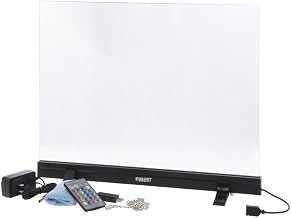HUBERT LED Countertop Sign Erasable, Glass Hanging/Counter Sign - 19" L x 15" H
