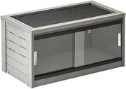 Grey Reptile Lounge Bed with Padded Interior, Durable Glass and Stainless Steel Frame, Easy Wipe Clean, Comfortable Design for Reptile Habitat