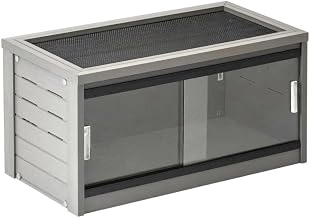 Grey Reptile Lounge Bed with Padded Interior, Durable Glass and Stainless Steel Frame, Easy Wipe Clean, Comfortable Design for Reptile Habitat