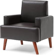 Glory Furniture Ventura Faux Leather Accent Chair in Dark Brown