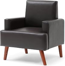 Glory Furniture Ventura Faux Leather Accent Chair in Dark Brown
