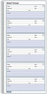Rediform Detail Wirebound Voice Mail Log Book, One-Part (No Copies), 5 x 1.63, 6 Forms/Sheet, 600 Forms Total