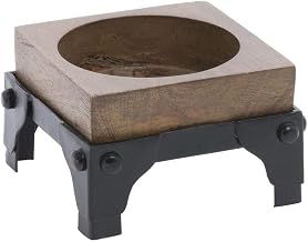 HUBERT Small Mango Wood & Iron Display Stand