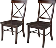 Furnifact Solid Wood Dining Chair with X-Back Design, Farmhouse Kitchen Chair for Dining Room Table Set