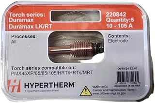 Hypertherm 220842 Electrode, Duramax and Duramax Lock, 10-105 A, 5 pack