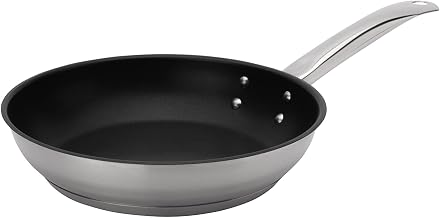 Browne Foodservice Elements 9.5 Inch Stainless Steel Non-Stick Fry Pan w/Excalibur, NSF (Pack of 6)