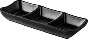 CAC Melamine Dish Rect. 3-Compartment Matte Black 1.5oz x 3 7-5/8", Box of 36