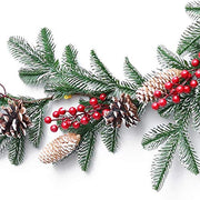Christmas Rattan Garland Pine Cones Hanging Fireplace Xmas Tree Home Decor Window Door Pendant for Wedding Backdrop Wall Decor by GTFDXJ – Model HUAHA108878