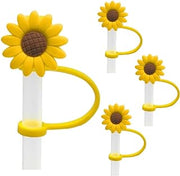 4 Pcs Drinking Straw Dispensers Sunflower Straw Plug Reusable Splash Proof Plugs Kitchen Tool Straw Tips Cover Silicone Cup Accessory Drinking Dust Cap