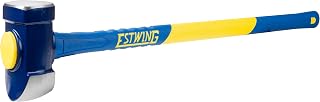 Estwing 10 Pound Head Hard Face Demolition Stake Driving 50 to 55 HRC Sledge Hammer with 36 Inch Textured Grip Fiberglass Handle, Blue/Yellow