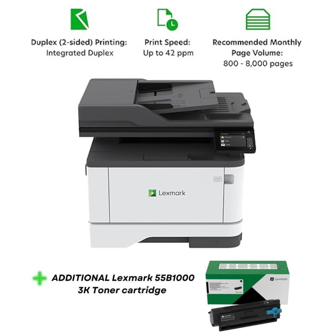 Lexmark PRINTER / BLACK GREY / Printer + Black Toner Laser Printer Paper