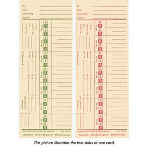 E2 Time Cards - Double-Sided by Lathem – Pack of 1000, Model 375-036