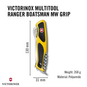 Ranger Boatsman MW Grip Swiss Army Pocket Knife by Victorinox – 5.12 In, Polyamide, Yellow/Black, Model 0.9798.MWC8