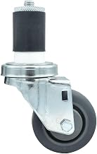 BK Resources 3" Gray Rubber 1-1/2" Expanding Stem Swivel Caster for Work Tables, NSF, 250lb Capacity Per Wheel