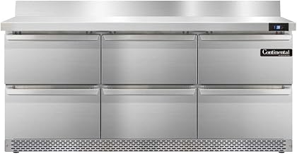 SW72-BS-FB-D Three Section Work Top Refrigerator 72" W, With Back Splash, Six Drawers & Front Breathing