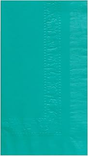 Hoffmaster 180501 Dinner Napkin, Regal Embossed, 2-Ply, 1/8 Fold, 17" Length x 15" Width, Teal (8 Packs of 125)