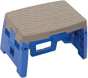 Cosco 11903BGR1E One-Step Folding Step Stool, 300 lb, 8 1/2" Working Height, Blue/Gray