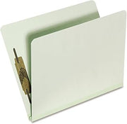 AbilityOne NSN5567913 - File Folder - Light Green Pressboard - Full Top Tab, Two 1 in Prong Fasteners, Letter, 25/Box