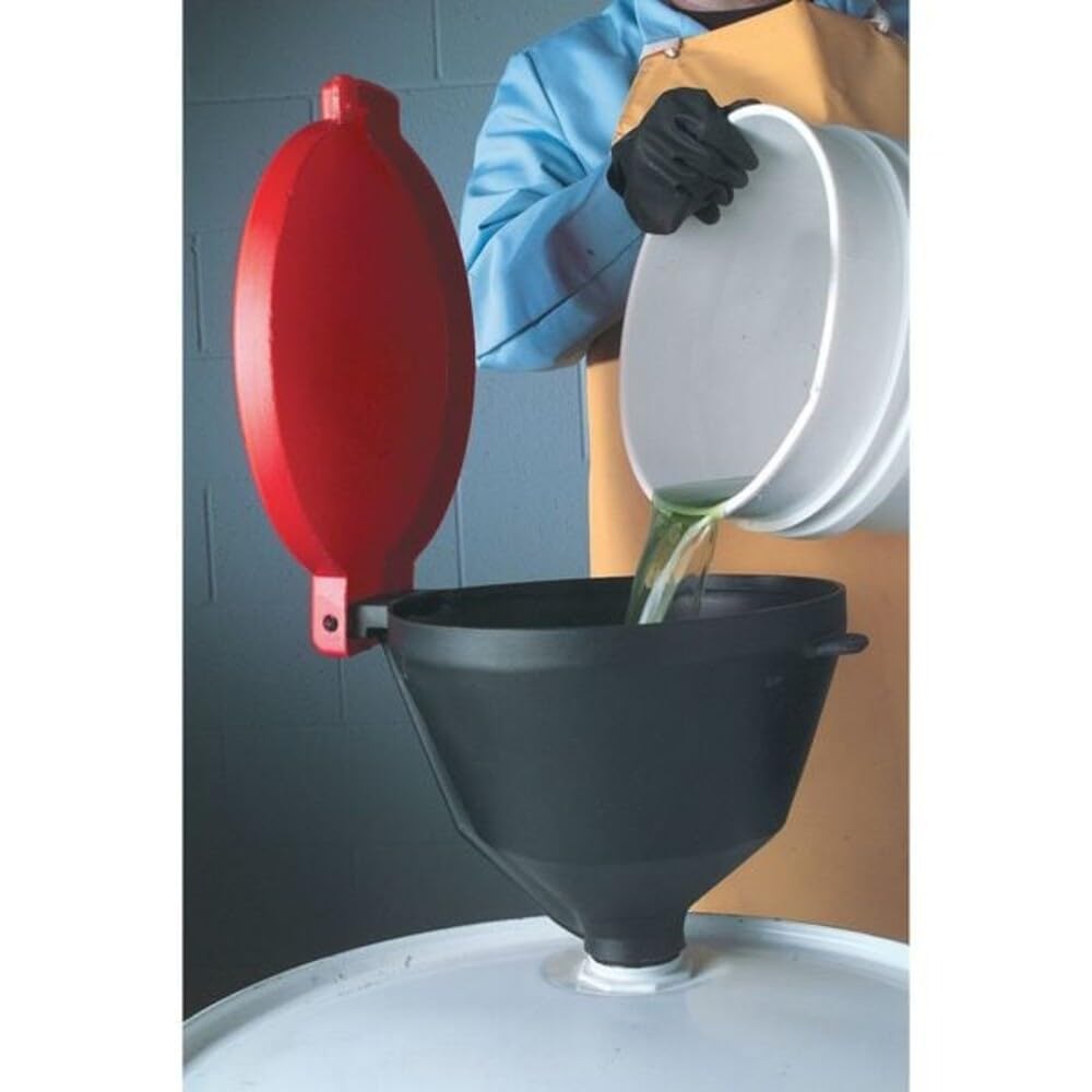 0651 Polyethylene Standard Burp-Free Ultra-Drum Funnel by UltraTech – Standard, Polyethylene, Black/Red
