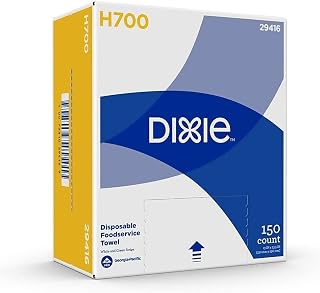 Dixie H700 Disposable Foodservice Towel by GP PRO (Georgia-Pacific), 150 Wipers/Box (13" W x 14" L), White & Green