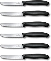 Victorinox Swiss Classic Tomato and Table Knife Set Serrated Blade, Black