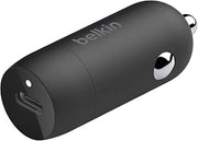 Belkin BoostCharge 30W Compact USB-C Car Charger, Black | USB-C Power Delivery, fast charges iPhone 16, 15, Galaxy S25, S24, Pixel 9, compact single-port design