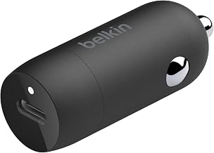 Belkin BoostCharge 30W Compact USB-C Car Charger, Black | USB-C Power Delivery, fast charges iPhone 16, 15, Galaxy S25, S24, Pixel 9, compact single-port design