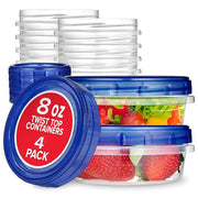 Stock Your Home 8 oz / Blue / 4 Pack Container Sets