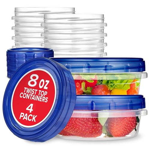 Stock Your Home 8 oz / Blue / 4 Pack Container Sets