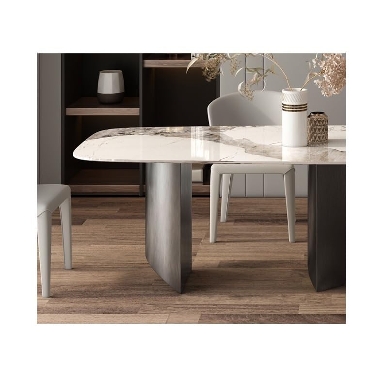 Mesa De Jantar Rock Plate Dining Table Modern Simple Home Restaurant Rectangular Diner Table by JOYNOW – One Size, 240x100x75cm, Model 8524