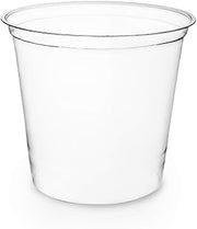 Vegware Compostable 24oz Clear Round Deli Containers, Case of 500, PLA Plastic Meal Prep, Made From PLA, A Renewable Material Made From Plants, One Lid Fits