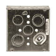 Wiring 4" TKO Knockouts 2-1/8" Deep Square Box by Hubbell – HUBBELL WIRING, Alloy Steel, Gray