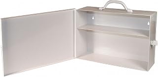 Medique Products First Aid Cabinet with Pockets, Medical Storage with 3 Shelves - 712MTM, White, Full Size