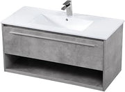 40 Inch Single Bathroom Floating Vanity in Concrete Grey