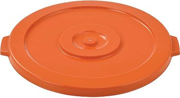 Global Industrial 32 Gallon Plastic Trash Can Lid, Bright Orange