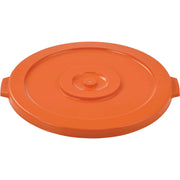 32 Gallon Plastic Trash Can Lid by Global Industrial – 22-1/4" Diameter x 1-3/8"H, 32.0 gallons, Polyethylene Resin, Bright Orange, Model 240461BOR