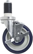 HUBERT Blue Polyurethane Expandable Rubber Stem Swivel Caster - 5" Dia