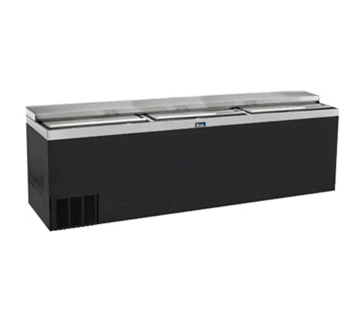 96" Black Vinyl Slide Top Bottle Cooler by Krowne – 12.0 ounces, vinyl, Model BC96-BG